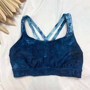 Lululemon Athletica Energy H2O Deep Sea Hero Blue Water Criss Cross Sports Bra 2